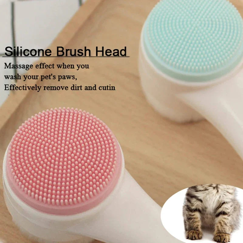 1Pc- Silicone Pet Paw Cleaner & Massage Brush - Dual-Sided Dog Grooming Tool for Healthy Coats and Claws