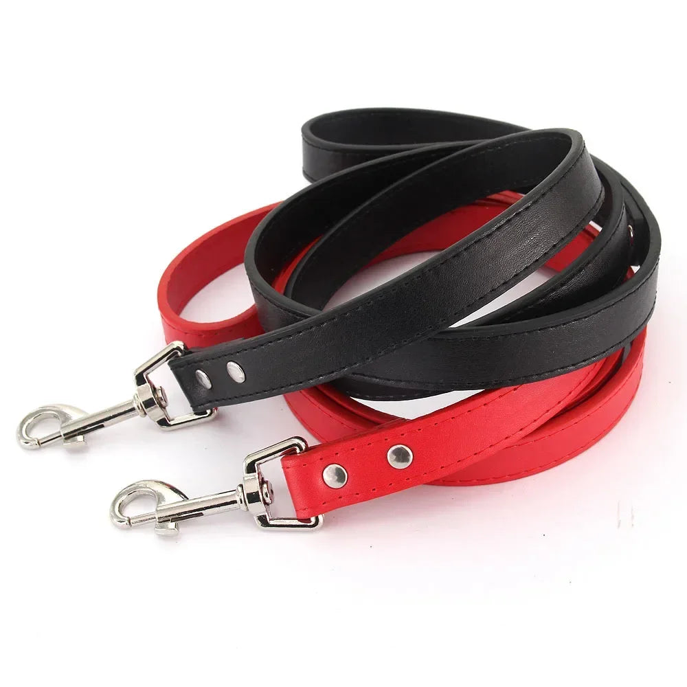 Leather Cat Dog Leashes Colorful Puppy Walking Leashes Harness Collar Lead Rope for Small Medium Large Dogs Pet Supplies 1.2M