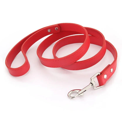 Leather Cat Dog Leashes Colorful Puppy Walking Leashes Harness Collar Lead Rope for Small Medium Large Dogs Pet Supplies 1.2M
