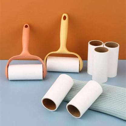Tearable Roll Paper Sticky Roller Dust Wiper Pet Hair Clothes Carpet Tousle Remover Replaceable Cleaning Brush Accessories