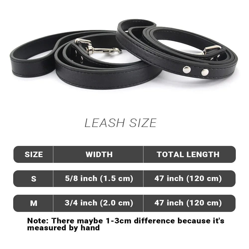 Leather Cat Dog Leashes Colorful Puppy Walking Leashes Harness Collar Lead Rope for Small Medium Large Dogs Pet Supplies 1.2M