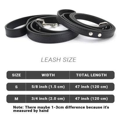 Leather Cat Dog Leashes Colorful Puppy Walking Leashes Harness Collar Lead Rope for Small Medium Large Dogs Pet Supplies 1.2M