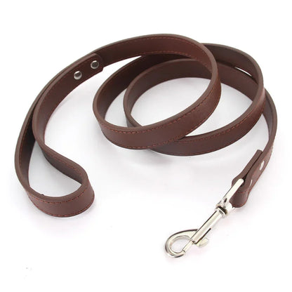 Leather Cat Dog Leashes Colorful Puppy Walking Leashes Harness Collar Lead Rope for Small Medium Large Dogs Pet Supplies 1.2M