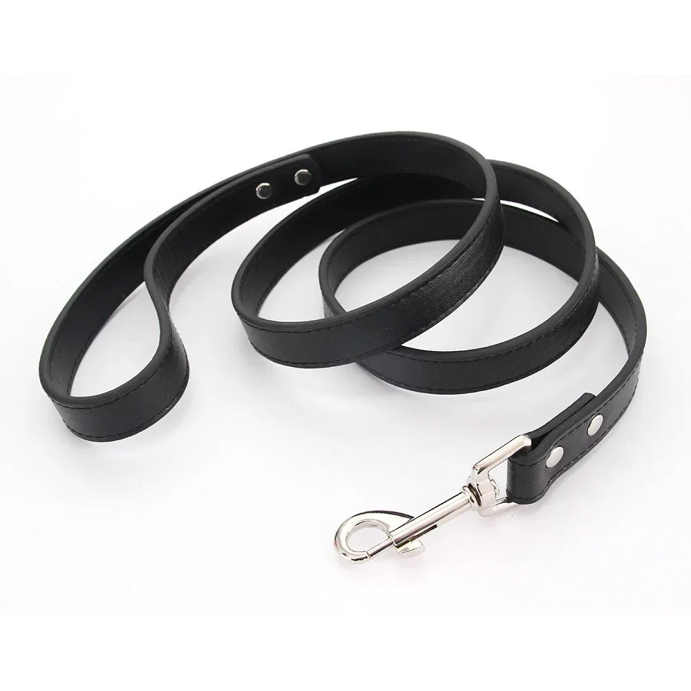 Leather Cat Dog Leashes Colorful Puppy Walking Leashes Harness Collar Lead Rope for Small Medium Large Dogs Pet Supplies 1.2M